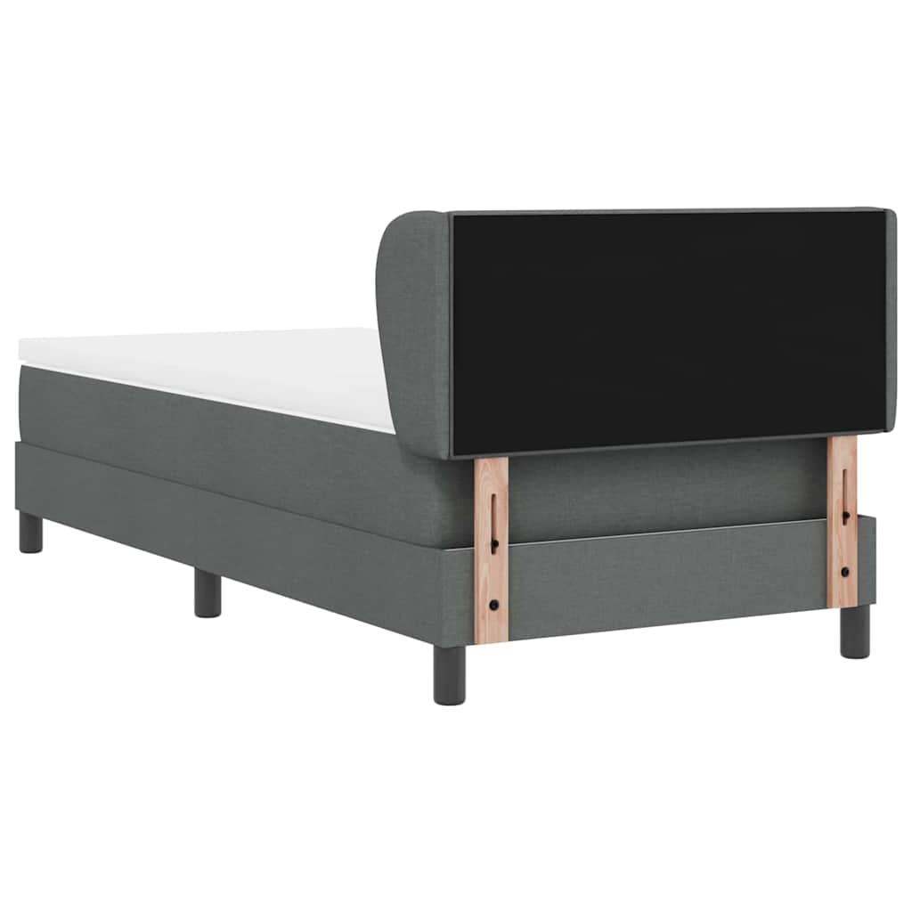 Letto a molle con testiera Grigio scuro 80 x 200 cm Tessuto | homemem39