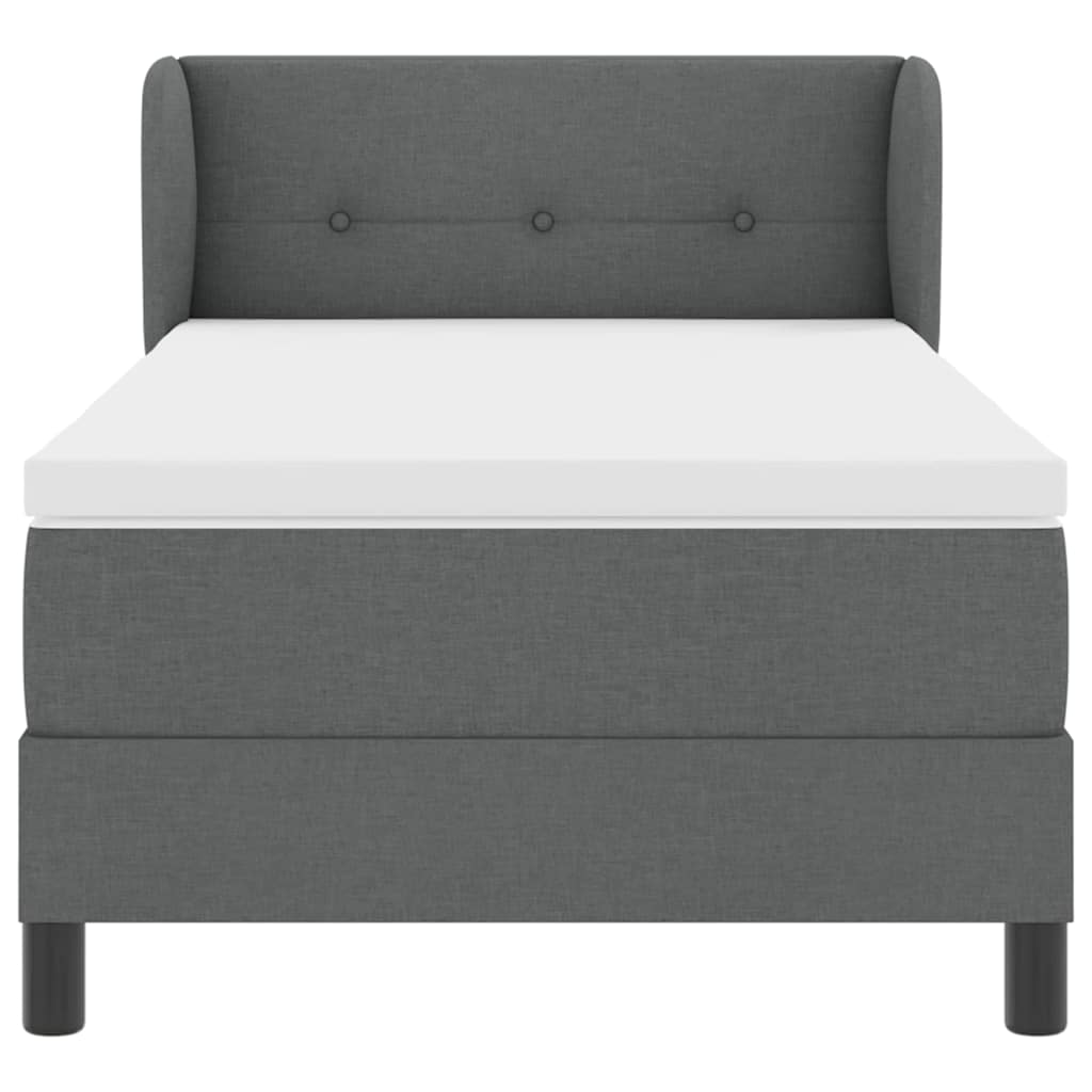 Letto a molle con testiera Grigio scuro 80 x 200 cm Tessuto | homemem39