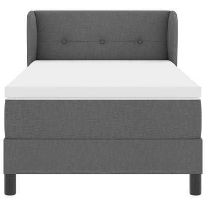 Letto a molle con testiera Grigio scuro 80 x 200 cm Tessuto | homemem39