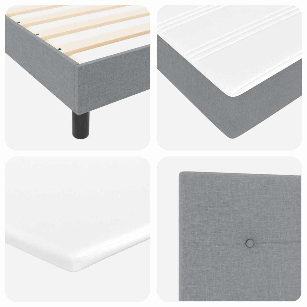Letto box spring con materasso Grigio chiaro 90 x 190 cm - homemem39