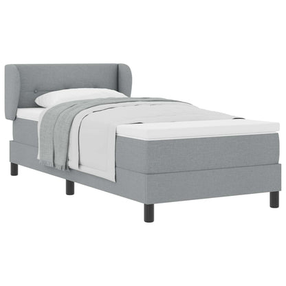 Letto a molle con materasso Grigio chiaro 90 x 190 cm Tessuto