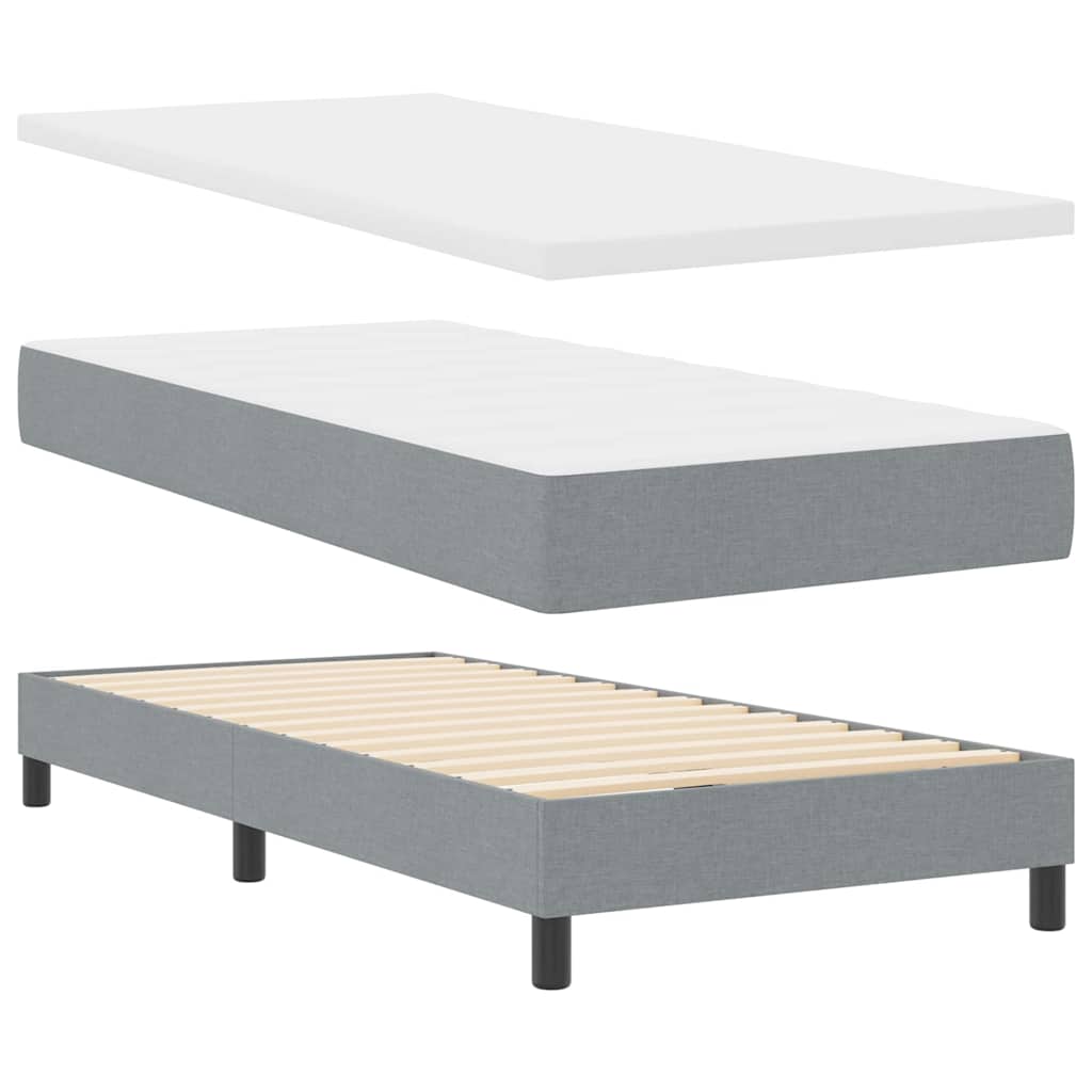 Letto box spring con materasso Grigio chiaro 90 x 190 cm - homemem39