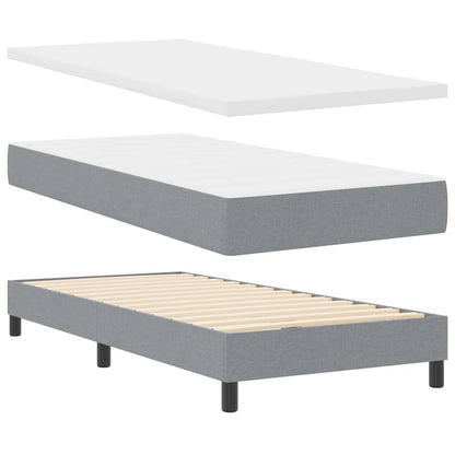 Letto box spring con materasso Grigio chiaro 90 x 190 cm - homemem39