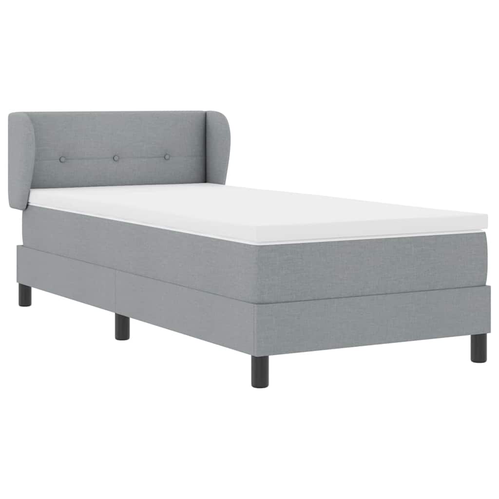 Letto box spring con materasso Grigio chiaro 90 x 190 cm - homemem39