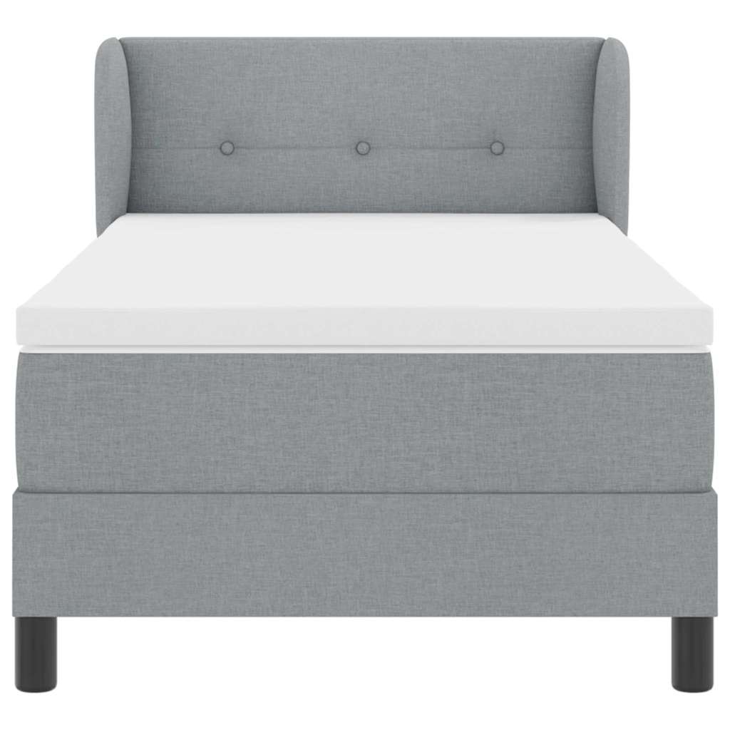 Letto box spring con materasso Grigio chiaro 90 x 190 cm - homemem39