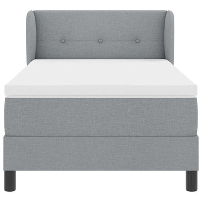 Letto box spring con materasso Grigio chiaro 90 x 190 cm - homemem39