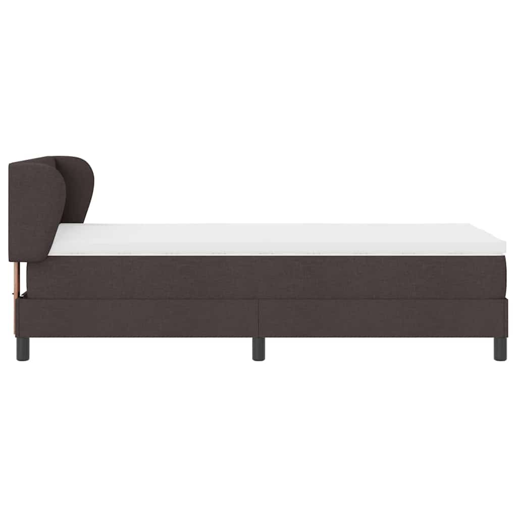 Letto a molle con testiera Marrone Scuro 90 x 190 cm Tessuto | homemem39