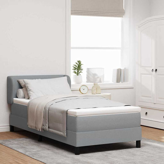 Letto a molle con testiera Grigio chiaro 90 x 200 cm Tessuto | homemem39