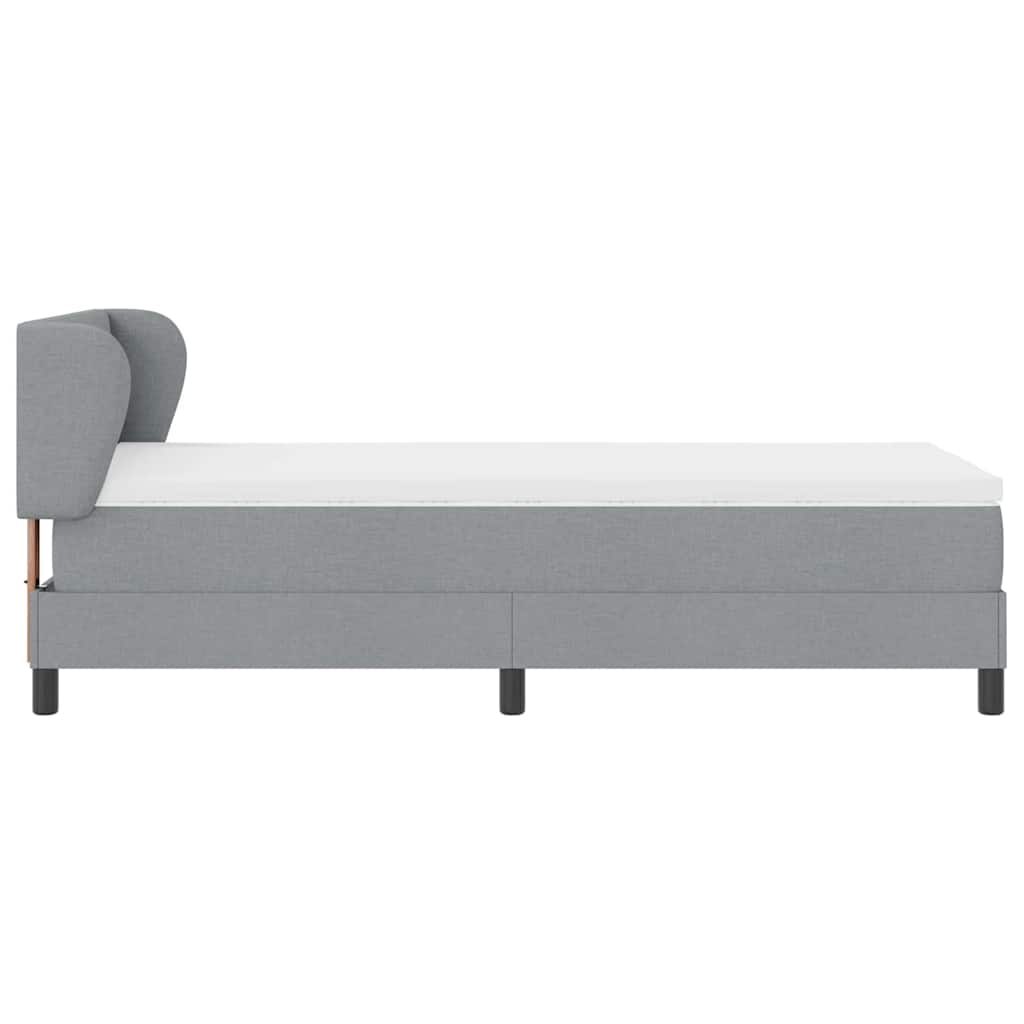 Letto a molle con testiera Grigio chiaro 90 x 200 cm Tessuto | homemem39