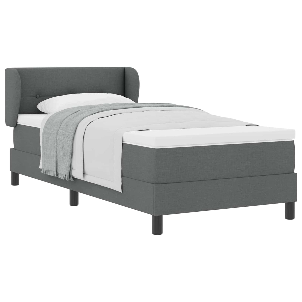 Letto a molle con testiera Grigio scuro 90 x 200 cm Tessuto | homemem39