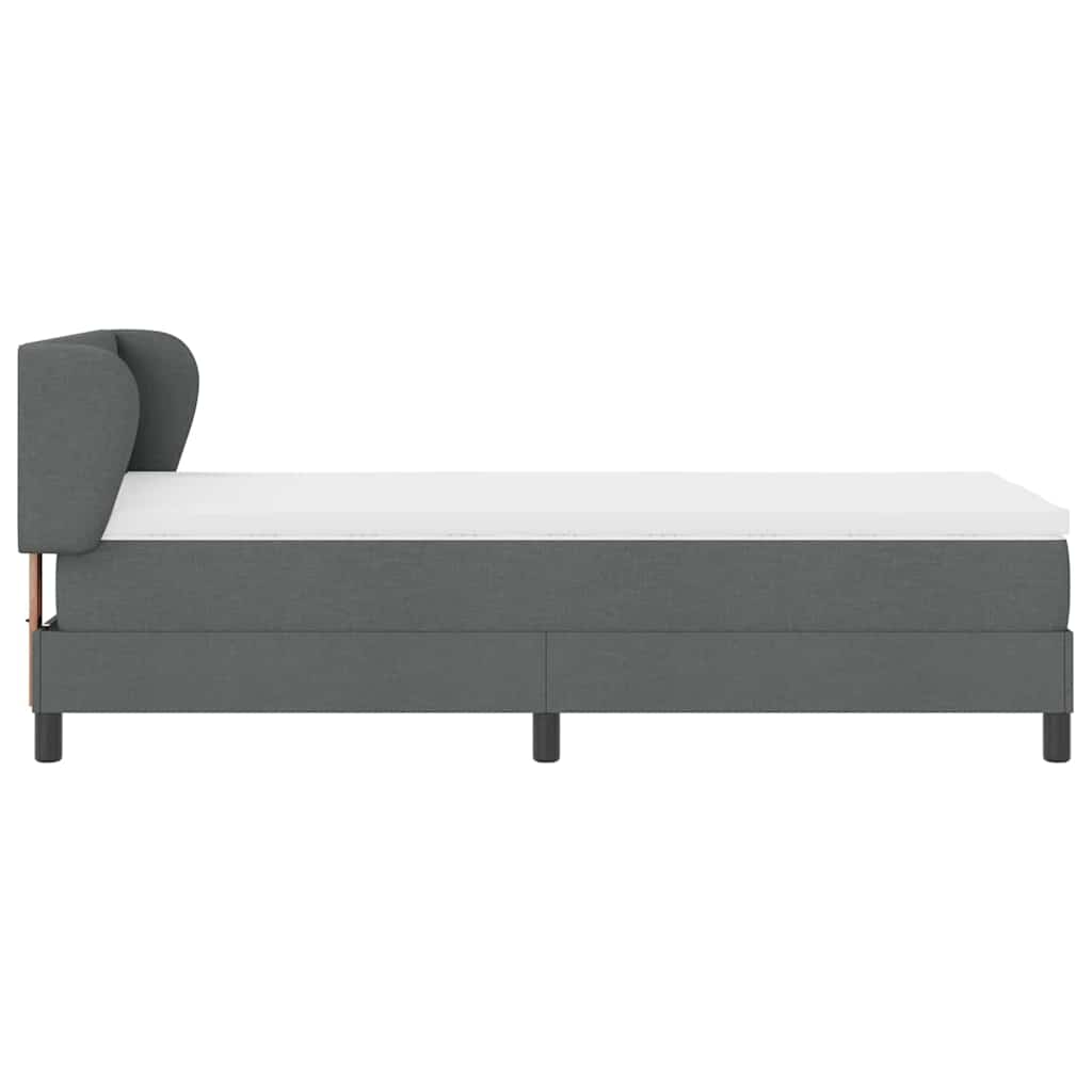 Letto a molle con testiera Grigio scuro 90 x 200 cm Tessuto | homemem39