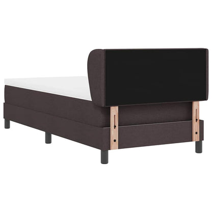 Letto a molle con testiera Marrone Scuro 90 x 200 cm Tessuto | homemem39
