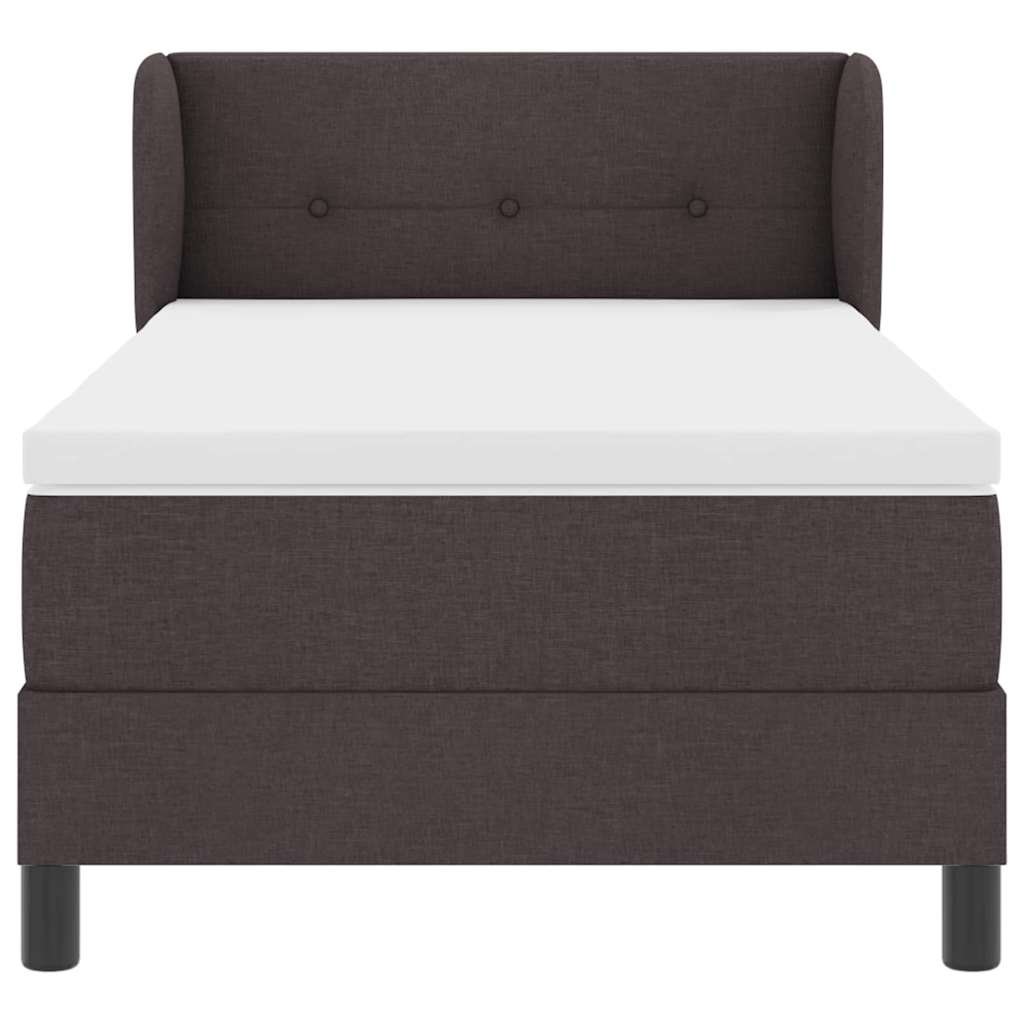 Letto a molle con testiera Marrone Scuro 90 x 200 cm Tessuto | homemem39