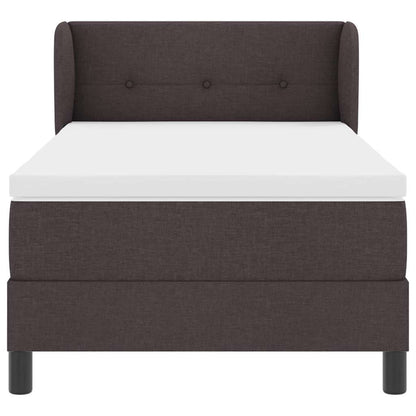 Letto a molle con testiera Marrone Scuro 90 x 200 cm Tessuto | homemem39