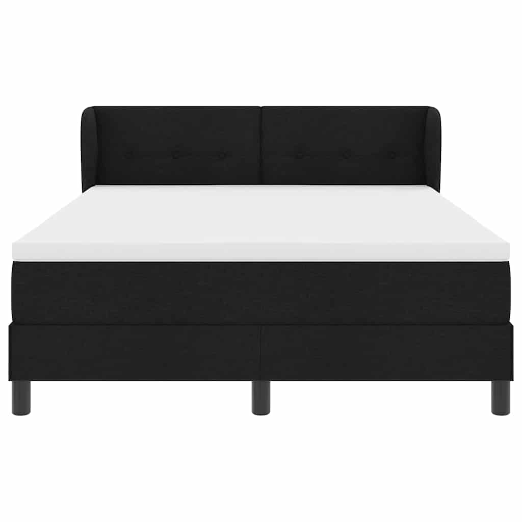 Letto a molle con testiera Nero 140 x 190 cm Tessuto | homemem39