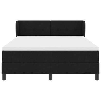 Letto a molle con testiera Nero 140 x 190 cm Tessuto | homemem39
