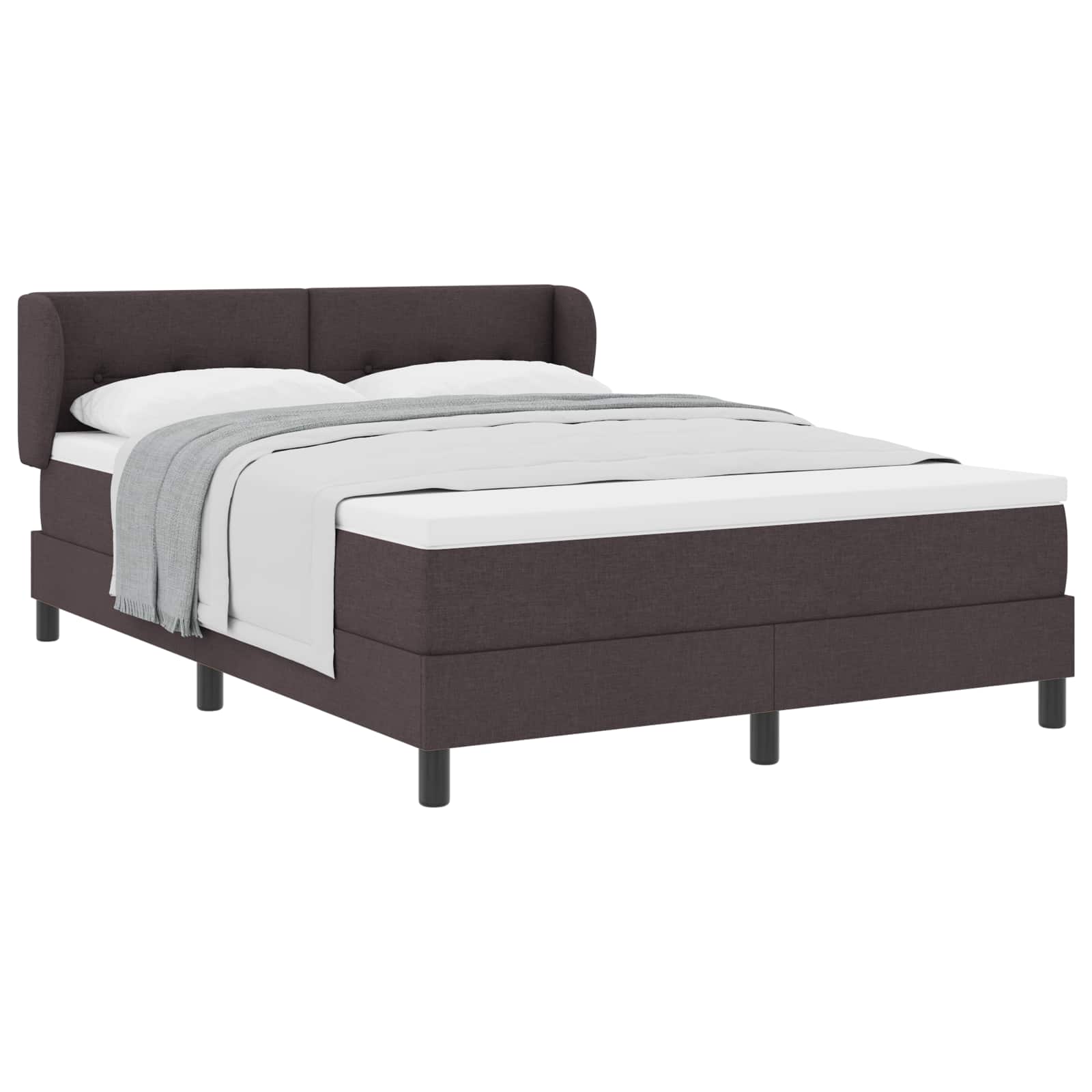 Letto a molle con testiera Marrone Scuro 140 x 190 cm Tessuto | homemem39