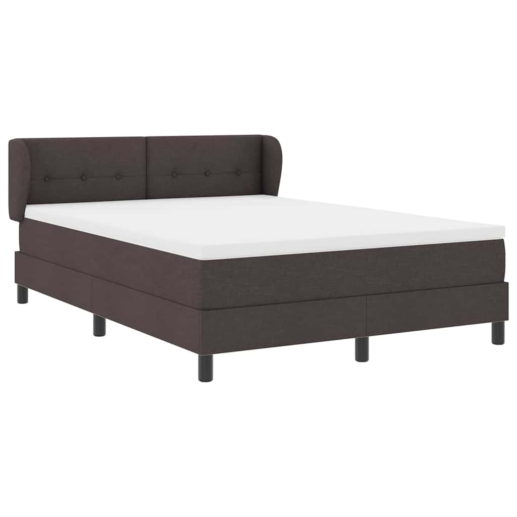 Letto a molle con testiera Marrone Scuro 140 x 190 cm Tessuto | homemem39