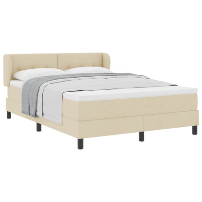 Letto a molle con testiera Crema 140 x 190 cm Tessuto | homemem39