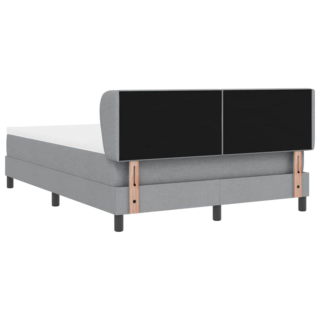 Letto a molle con testiera Grigio chiaro 140 x 200 cm Tessuto | homemem39