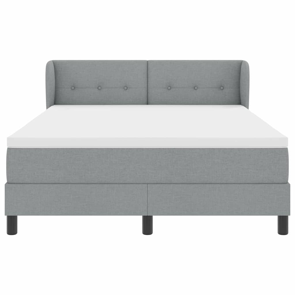 Letto a molle con testiera Grigio chiaro 140 x 200 cm Tessuto | homemem39