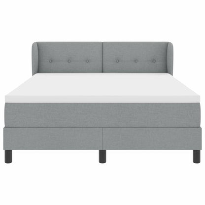 Letto a molle con testiera Grigio chiaro 140 x 200 cm Tessuto | homemem39