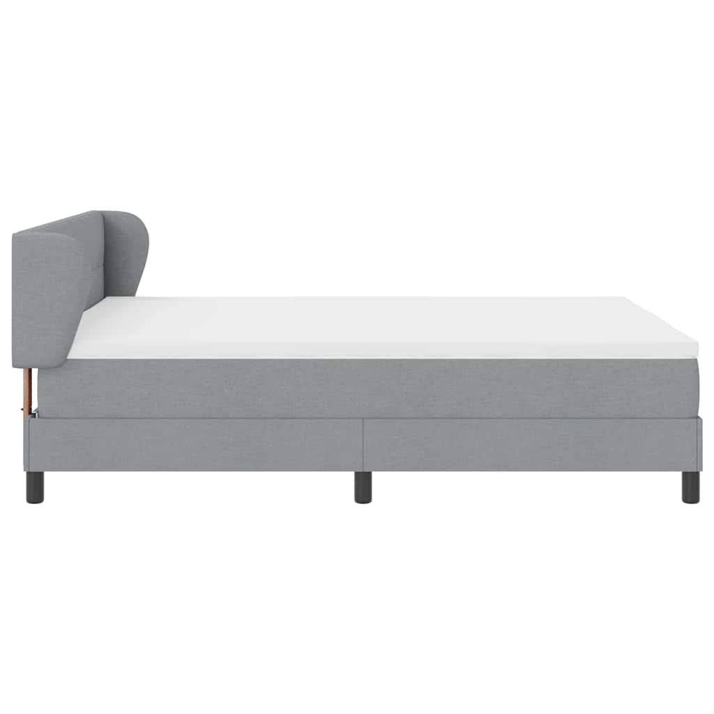 Letto a molle con testiera Grigio chiaro 140 x 200 cm Tessuto | homemem39