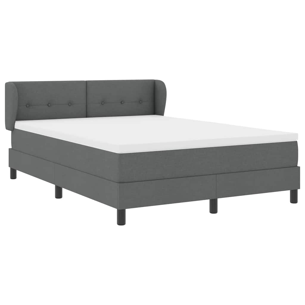 Letto a molle con materasso Grigio scuro 140 x 200 cm Tessuto