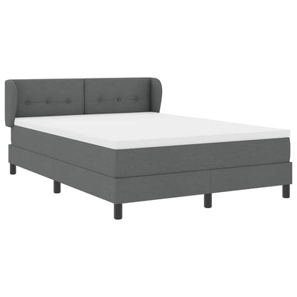 Letto a molle con materasso Grigio scuro 140 x 200 cm Tessuto