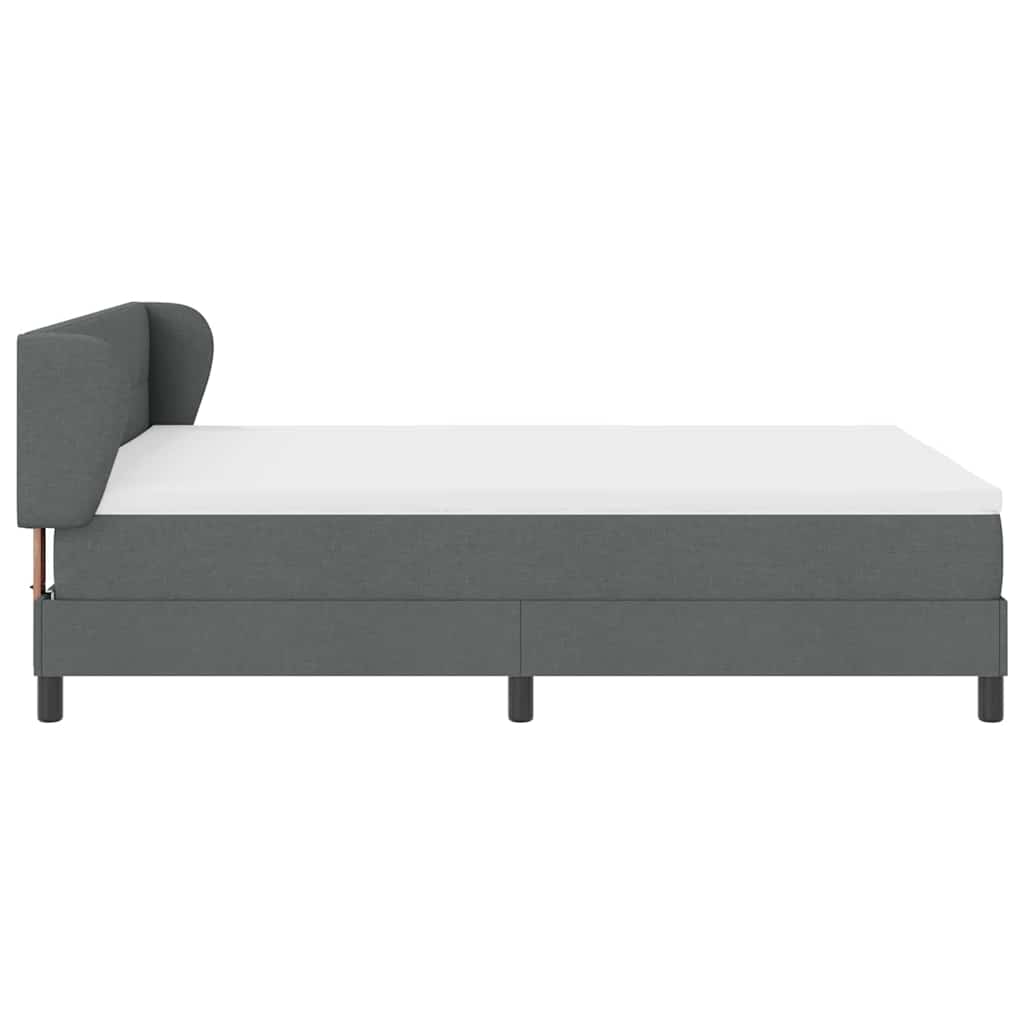 Letto a molle con materasso Grigio scuro 140 x 200 cm Tessuto