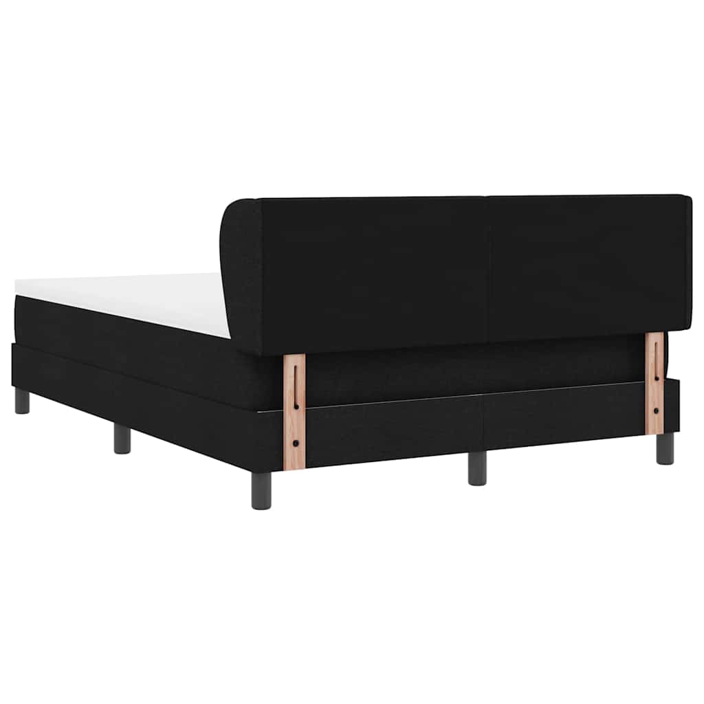 Letto a molle con materasso Nero 140 x 200 cm Tessuto