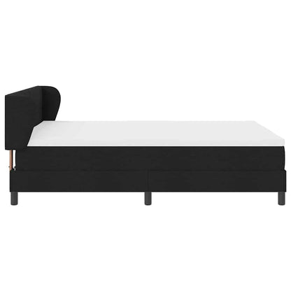 Letto a molle con materasso Nero 140 x 200 cm Tessuto