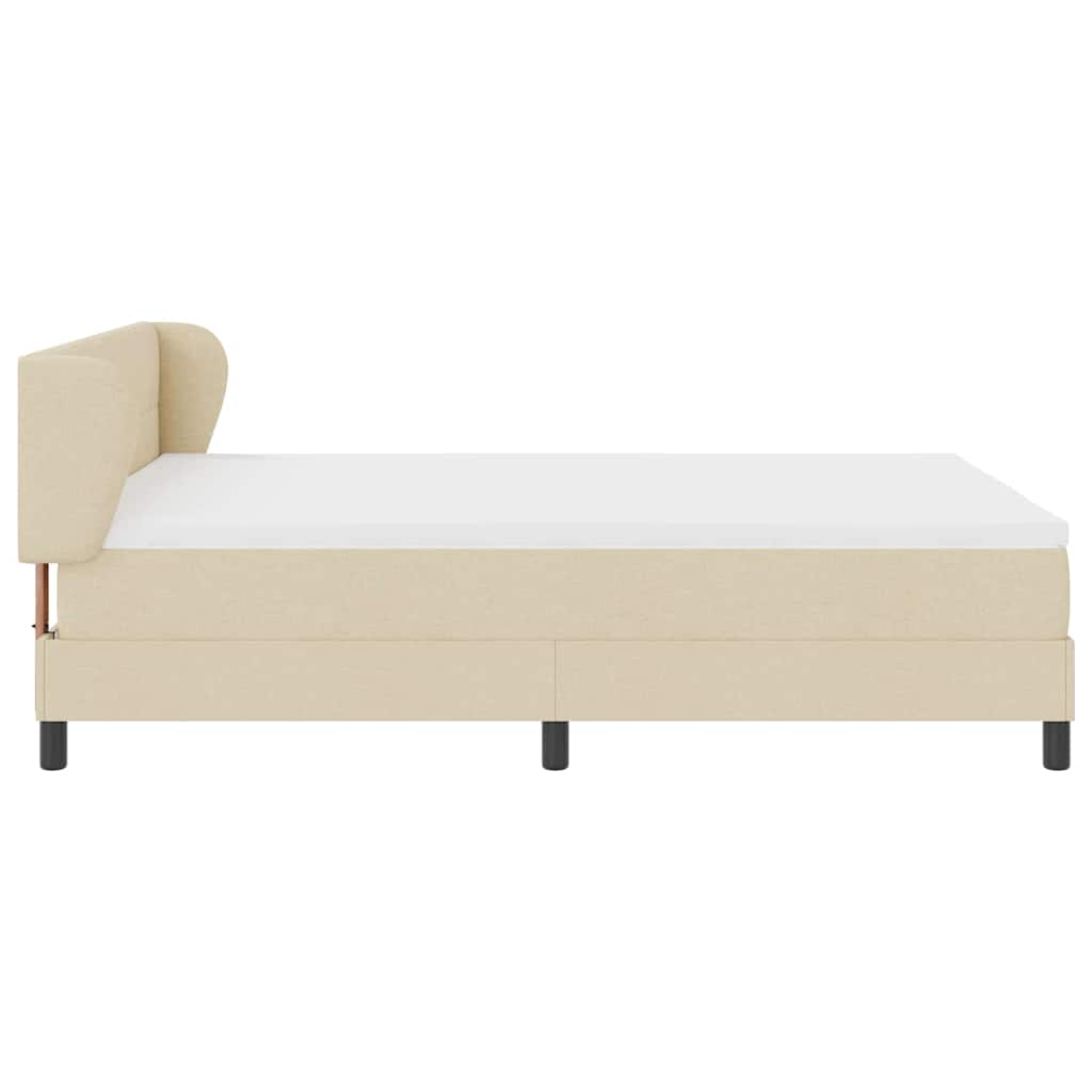 Letto a molle con testiera Crema 140 x 200 cm Tessuto | homemem39