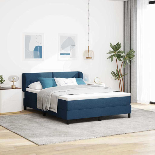 Letto a molle con testiera Blu 140 x 200 cm Tessuto | homemem39