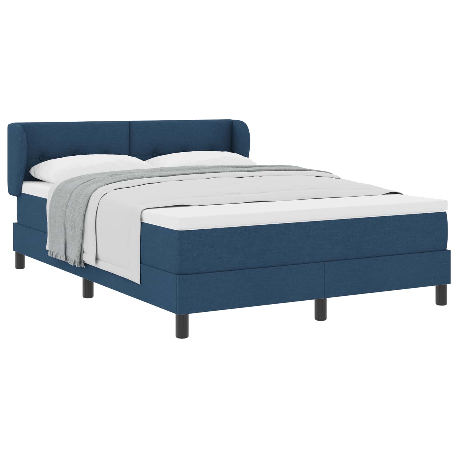Letto a molle con testiera Blu 140 x 200 cm Tessuto | homemem39