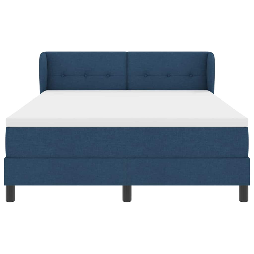 Letto a molle con testiera Blu 140 x 200 cm Tessuto | homemem39