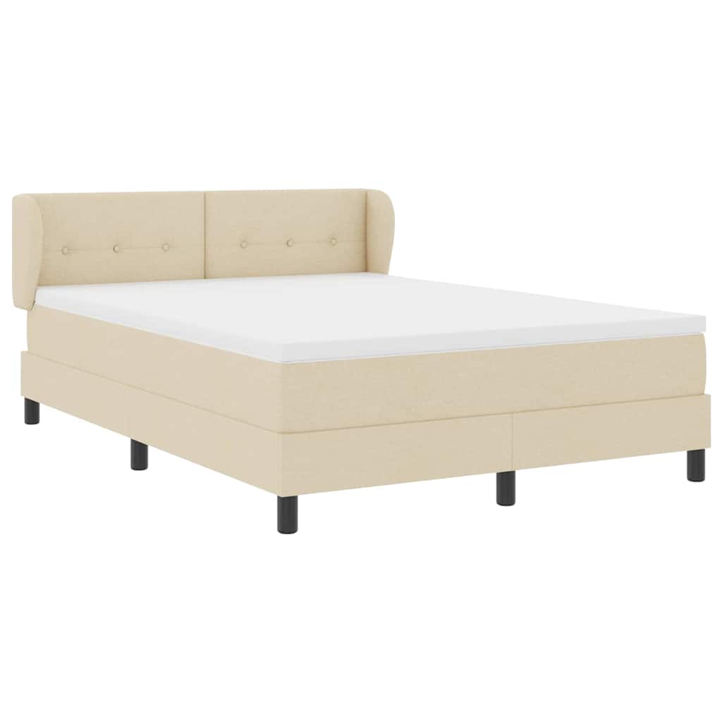 Letto a molle con testiera Crema 160 x 200 cm Tessuto | homemem39