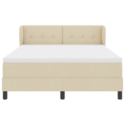 Letto a molle con testiera Crema 160 x 200 cm Tessuto | homemem39