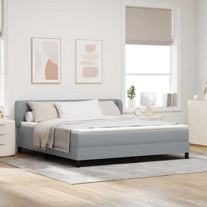 Letto a molle con testiera Grigio chiaro 180 x 200 cm Tessuto | homemem39
