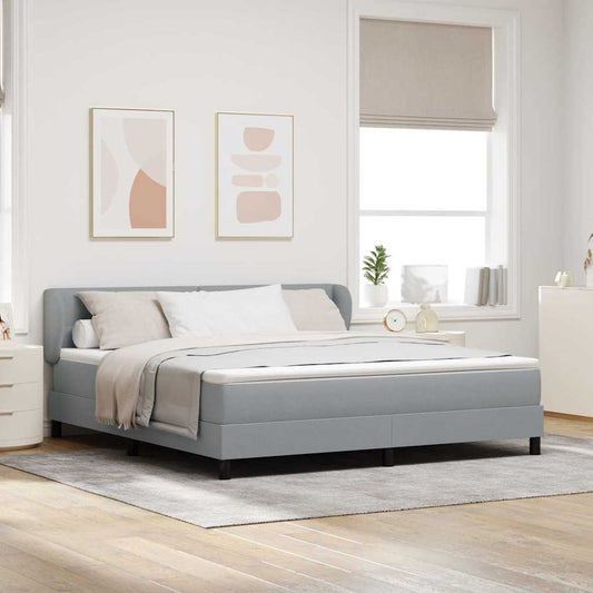 Letto a molle con testiera Grigio chiaro 180 x 200 cm Tessuto | homemem39