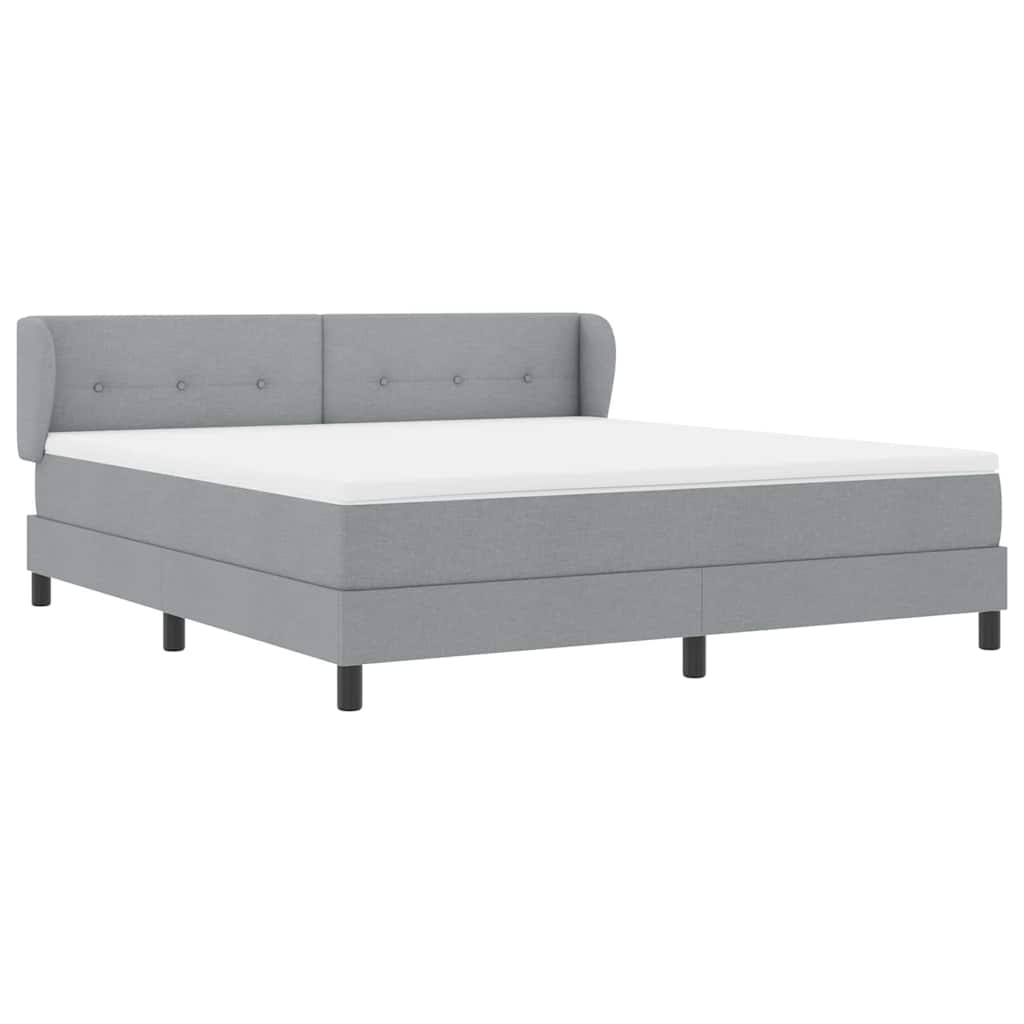 Letto a molle con testiera Grigio chiaro 180 x 200 cm Tessuto | homemem39