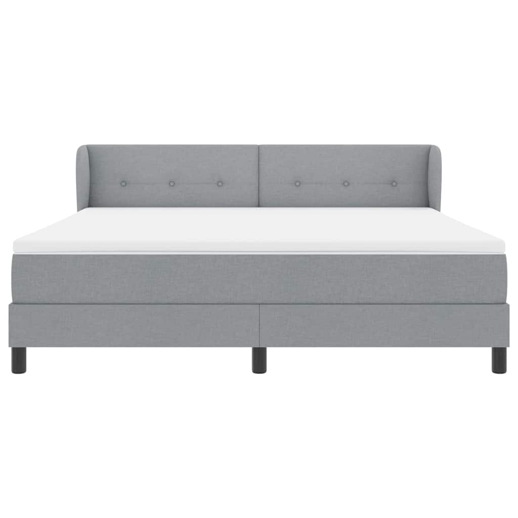 Letto a molle con testiera Grigio chiaro 180 x 200 cm Tessuto | homemem39