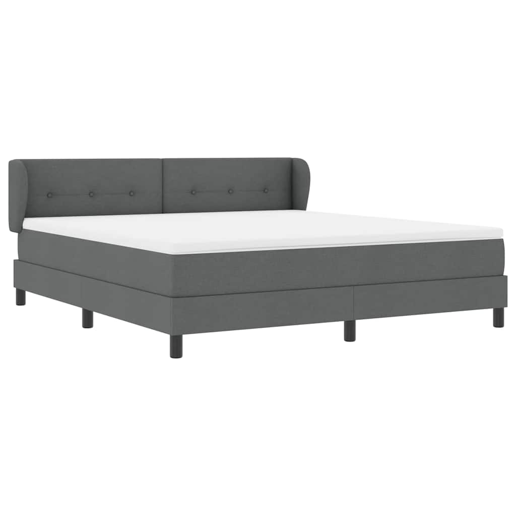 Letto a molle con materasso Grigio scuro 180 x 200 cm Tessuto