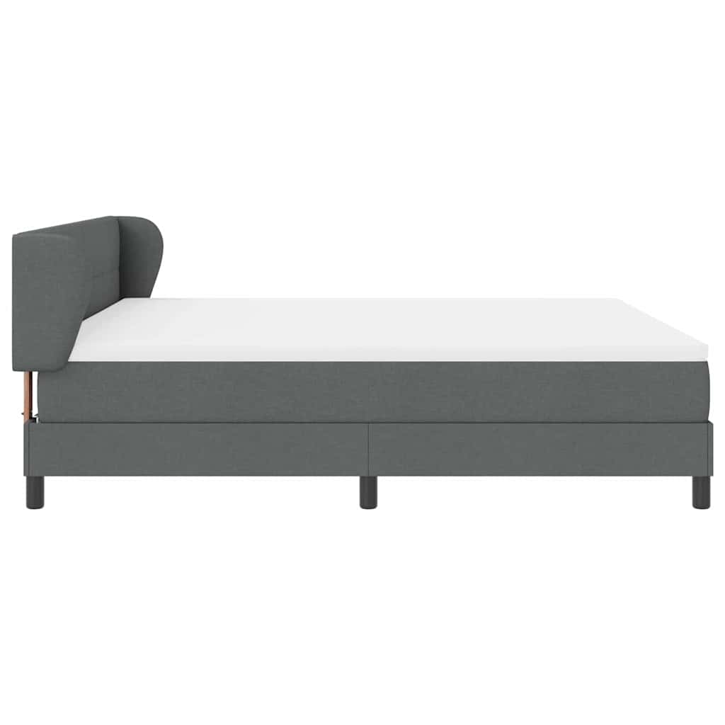 Letto a molle con materasso Grigio scuro 180 x 200 cm Tessuto