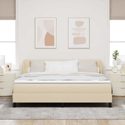 Letto a molle con testiera Crema 180 x 200 cm Tessuto | homemem39