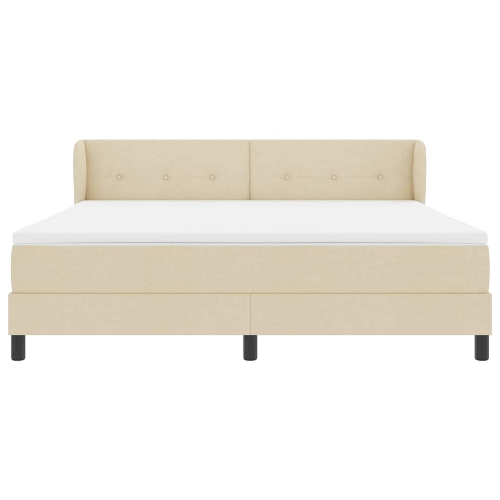 Letto a molle con testiera Crema 180 x 200 cm Tessuto | homemem39