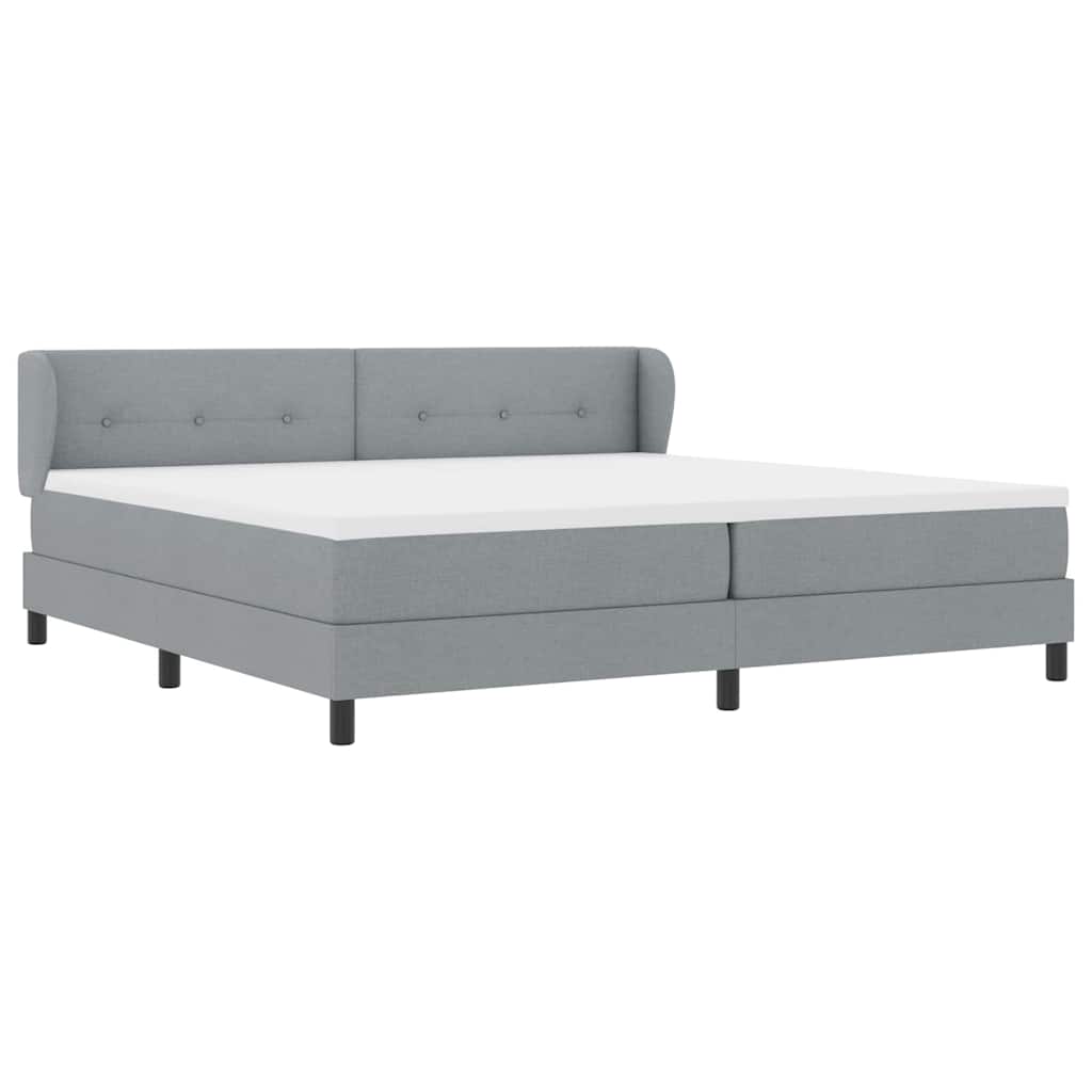 Letto box spring con materasso Grigio chiaro 200 x 200 cm