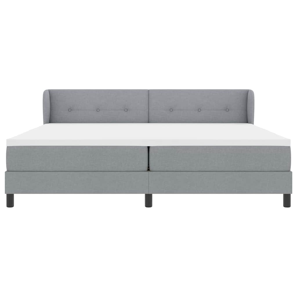 Letto box spring con materasso Grigio chiaro 200 x 200 cm