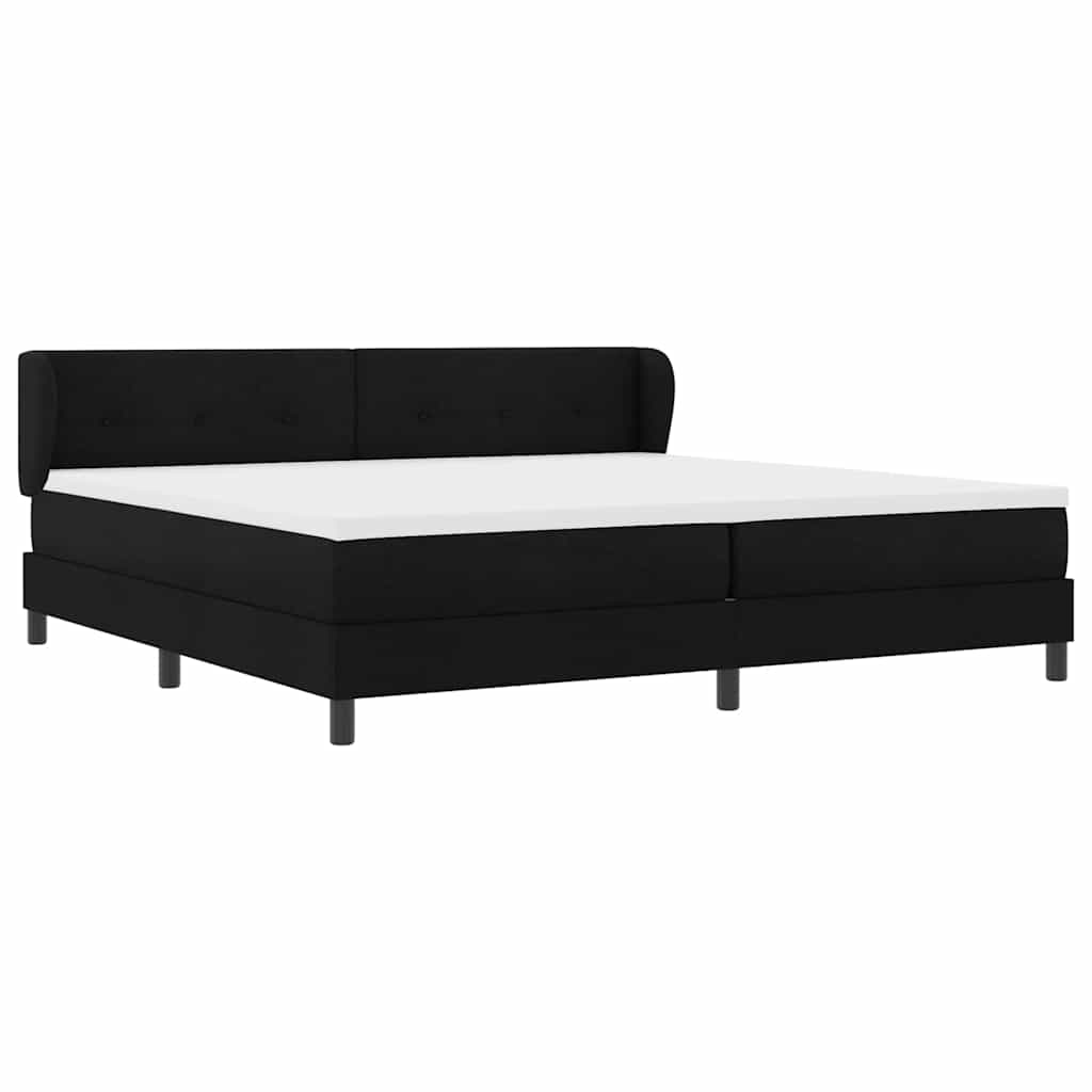 Letto box spring con materasso Nero 200 x 200 cm Tessuto