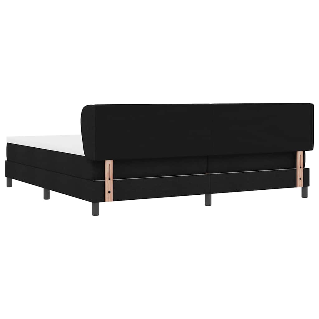 Letto box spring con materasso Nero 200 x 200 cm Tessuto